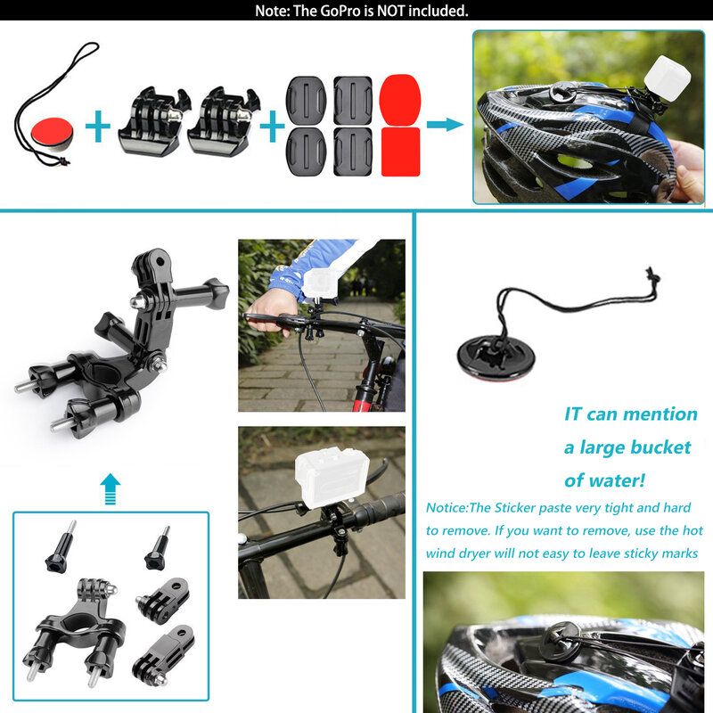 Neewer – Kit d'accessoires pour caméra, appareil pour action et reportage, pour GoPro Hero 8 Max 7 6 5 4 Black GoPro Session 2018 Fusion, DJI, Akaso, Apeman, Campark, SJCAM