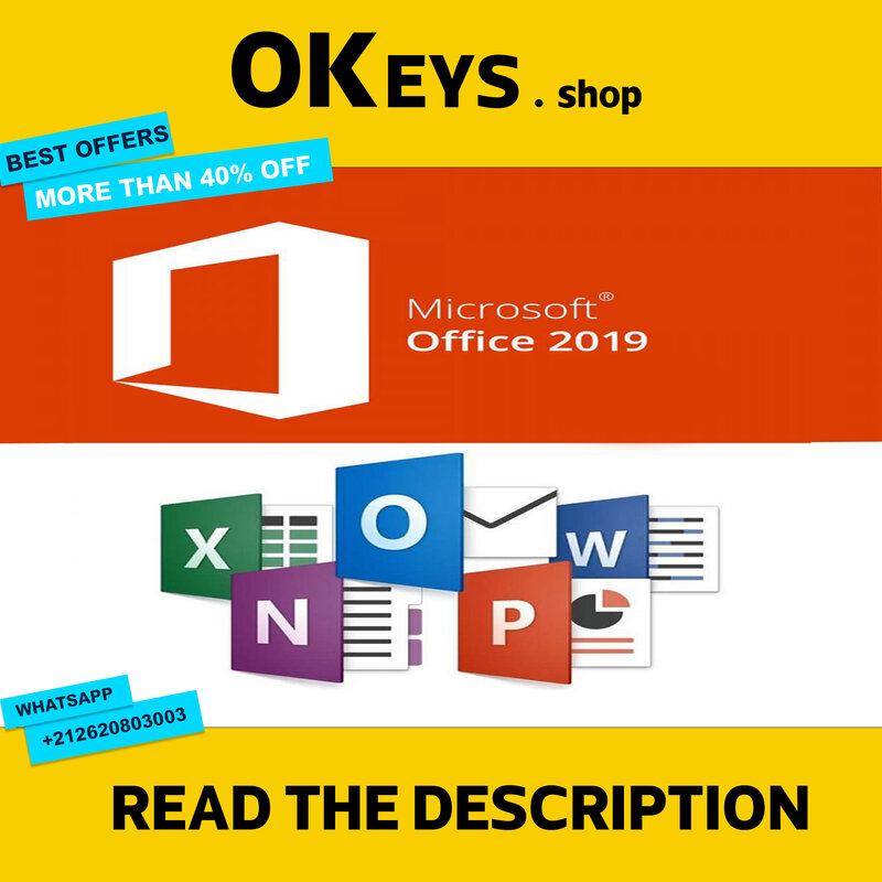 Microsoft Office 2019 Professional Plus klucz detaliczny 32/64-bit Pro e-mail-versand//.