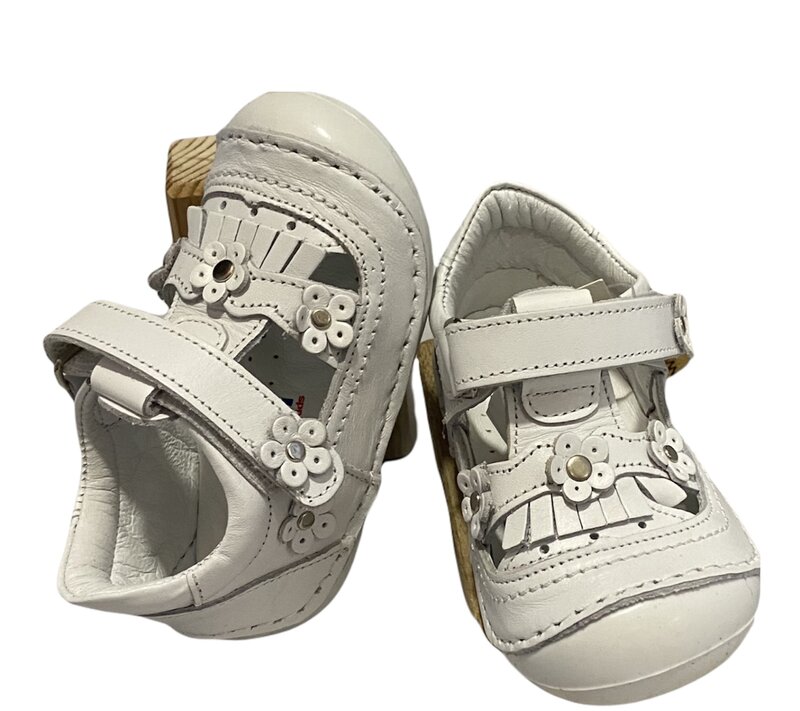 Pappikids modelo (0152) meninas primeiro passo sapatos de couro ortopédico