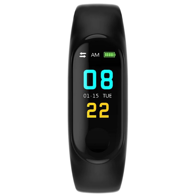 Pulseira de fitness carcam banda inteligente m3 preto pedômetro, monitor de freqüência cardíaca, ip67, pressão arterial
