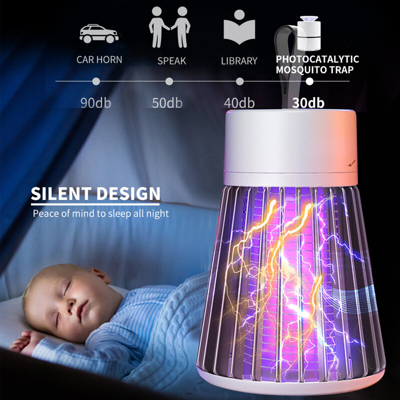 Antimosquitos Portable Electric Mosquito Killer Lamp USB Insect Killer LED Mosquito Trap Rechargable Bug Zapper Repellent Lamp