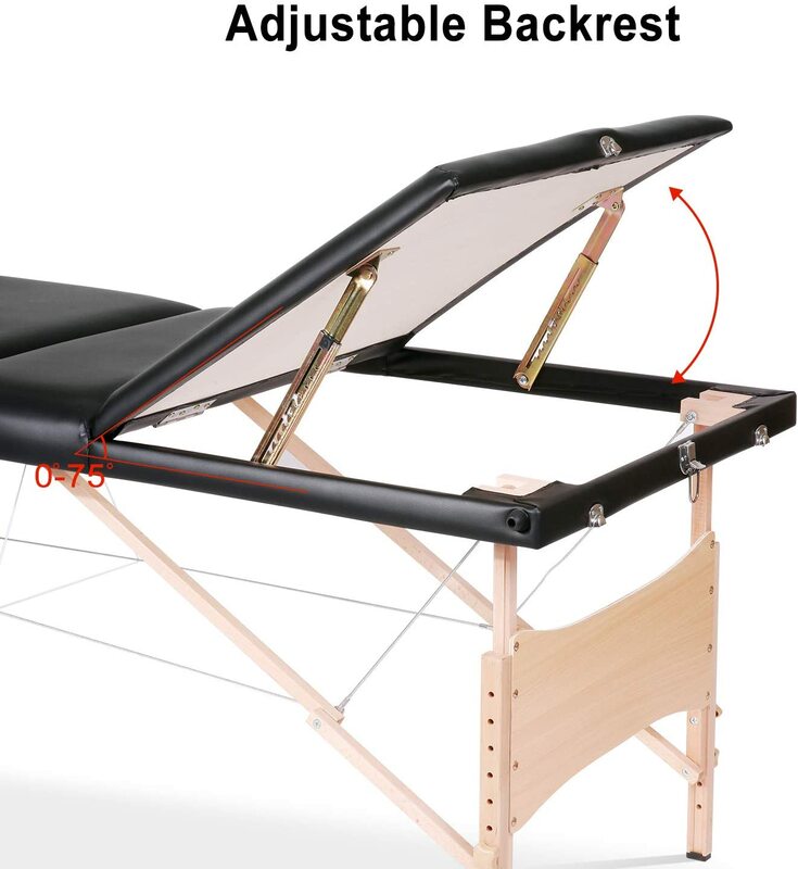 Professional Massage Table Portable Massage Bed SPA Bed Facial Bed Lash Bed Treatment Table Height Adjustable 3 Section