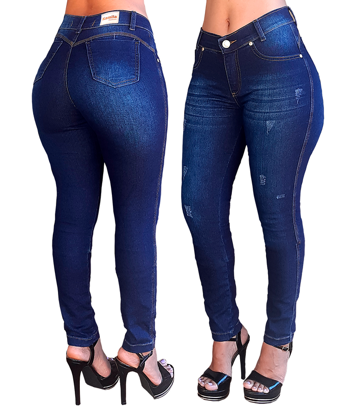 Calça Jeans com lycra (elastano) cintura alta revenda atacado