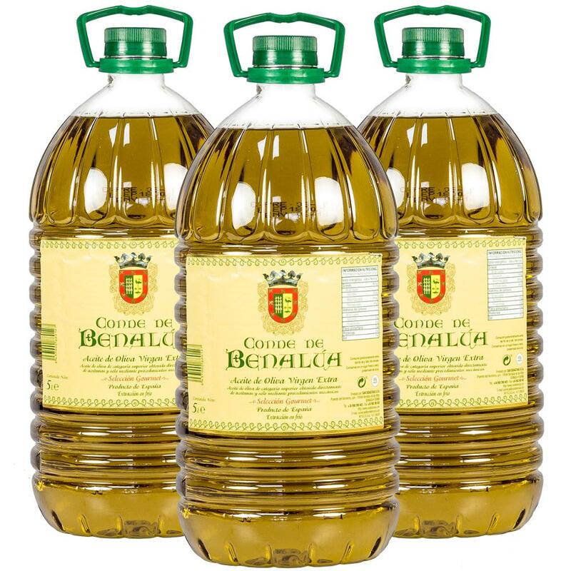 Aceite de oliva virgen extra, garrafa gourmet, 3 garrafas, 5 litros
