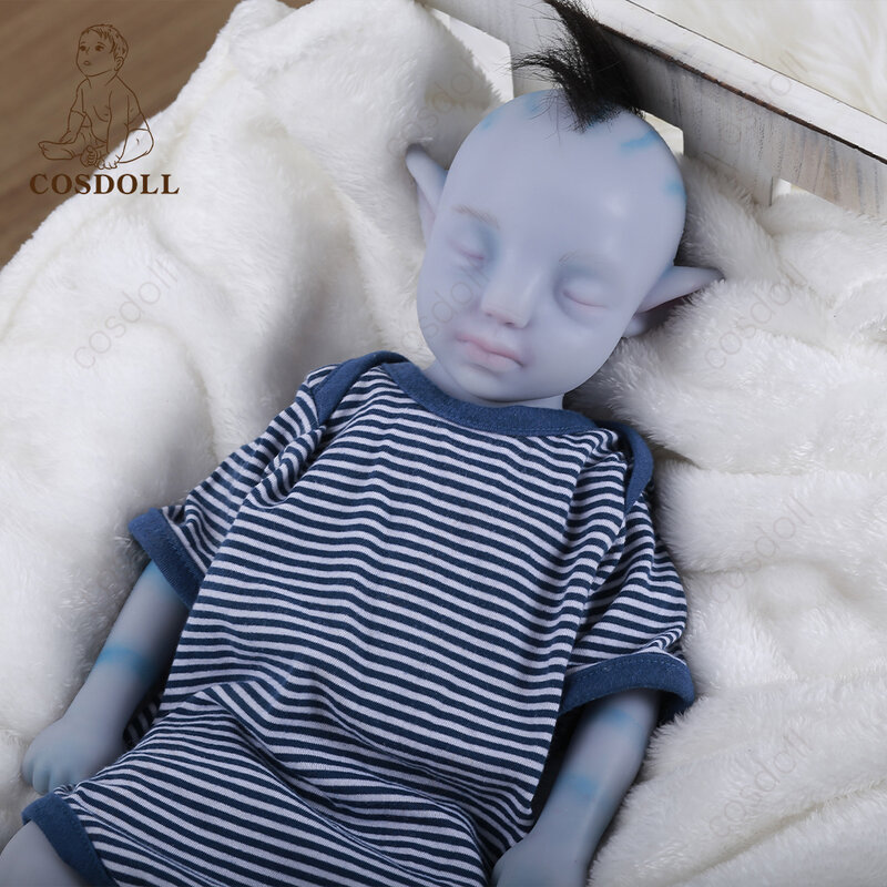 아기 다시 태어난 46cm 100% 전신 실리콘 빨 수있는 조기 교육 블루 베이비 완구 어린이 완구 인형 인형 bebe reborn Doll #00