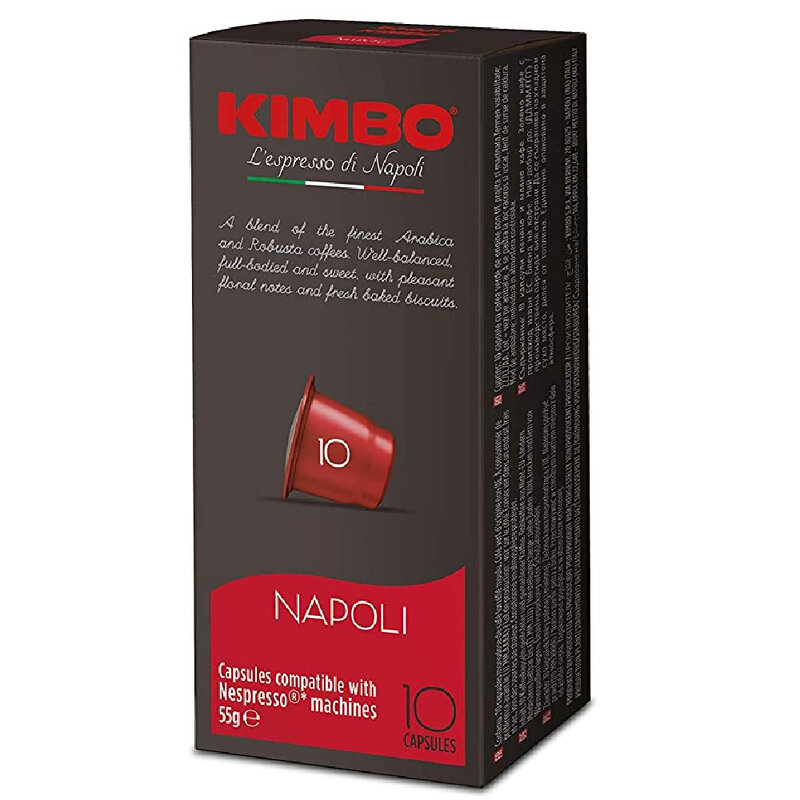 Kimbo cápsulas de café compatível nespresso nápoles (10x10 cápsulas)