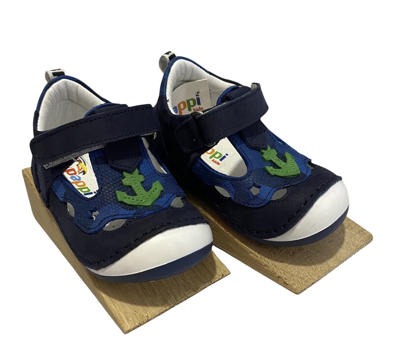 Papikids-zapatos de cuero para niño, calzado de primeros pasos, anotomiccuero, modelo (0113)