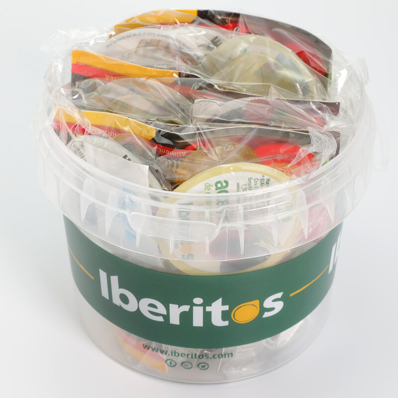Iberitos-cubo com 7 pacotes para salade, óleo oliva, vinagre e sal