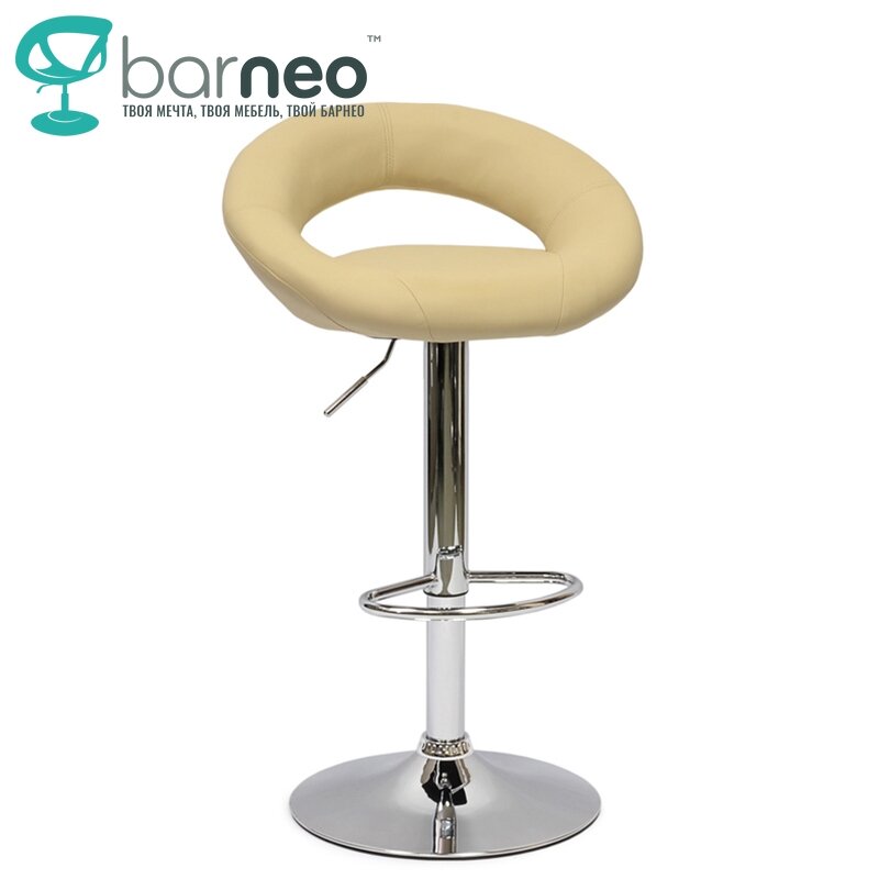94766 Barneo N-84 эко-кожа кухонный барный стул бежевый с мягким сиденьем на газ-лифте стул для барной стойки стул высокий стул мебель для кухни кре...
