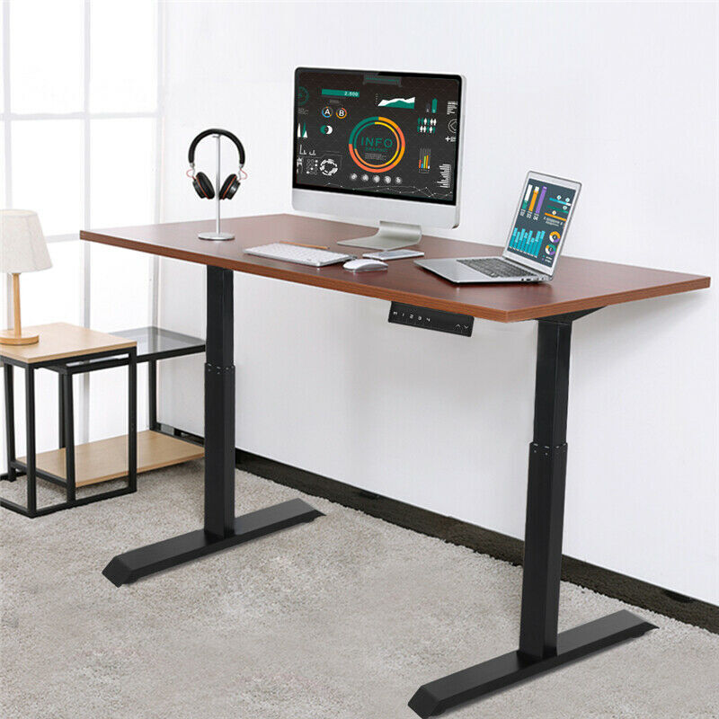 Marco de escritorio eléctrico de pie, altura ajustable, Control de memoria de un solo Motor, acero resistente, ergonómico, negro