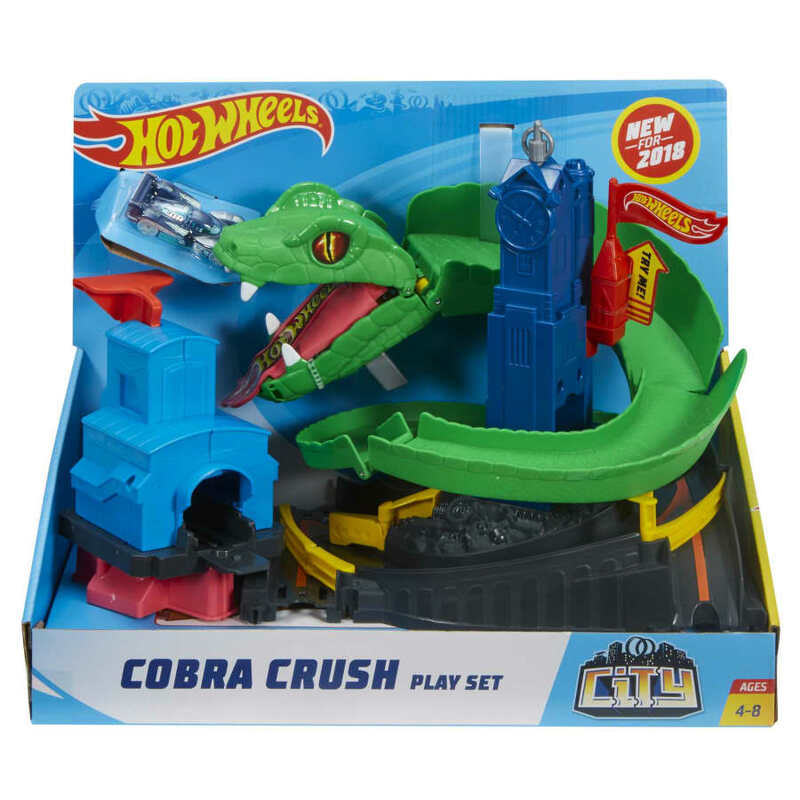 Hot Wheels New Cobra Adventure Playset FNB20 custodia in metallo giocattoli di compleanno per bambini regalo per bambini Dodge Challenger veloce e scivoloso