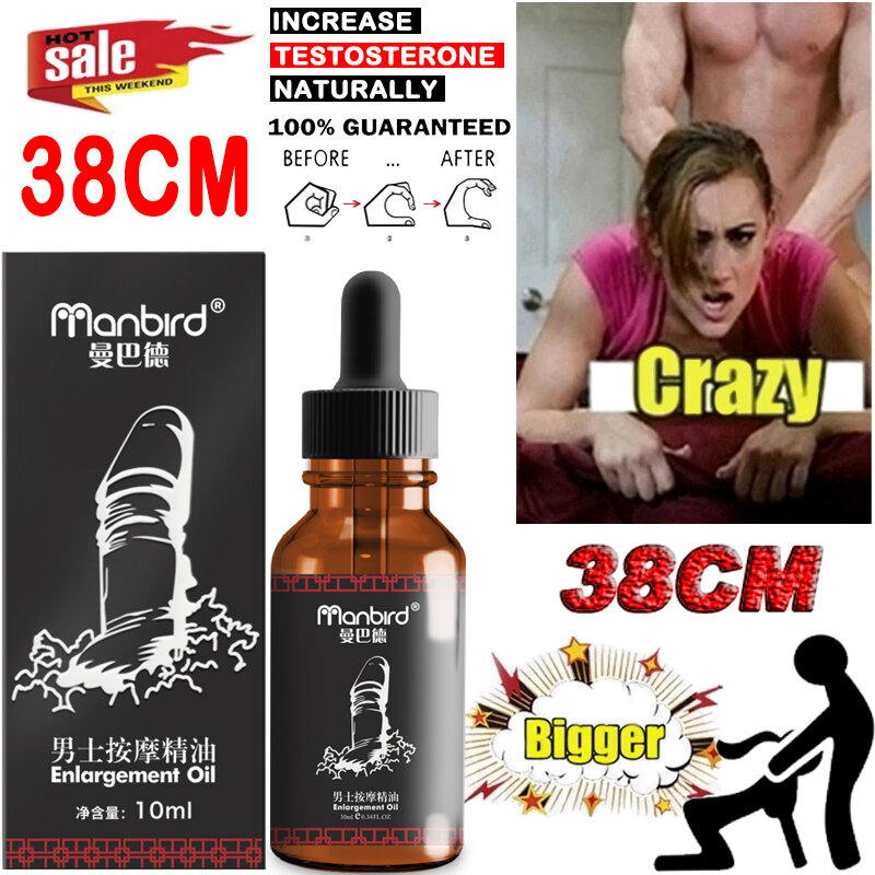 Manbird Penis Growth Bigger Enlarger Essential Oil Penis Thickening Growth Man Massage Oil Cock Erection Enhance Men Health Care