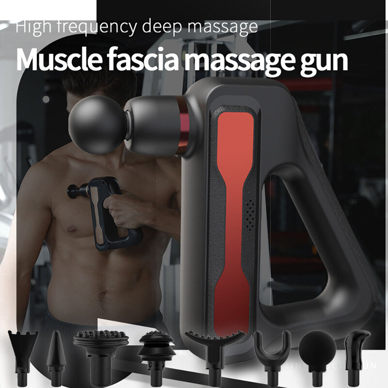 9 em 1 arma de massagem muscular portátil mini fascia gun corpo pescoço volta pé perna massageador elétrico relaxar profundamente para fitness alívio da dor