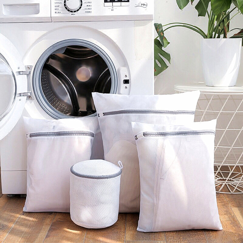 Grijs Rits Mesh Wassen Tassen Huishoudelijke Wasmachine Tas Voor Wasserij Ondergoed Bra Sokken Vuile Kleren Organisator Wasmand