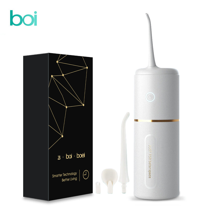 [Boi] 280ML USB ricaricabile IPX7 impermeabile intelligente portatile irrigatore orale 3 modalità detergente dentale filo d'acqua per denti