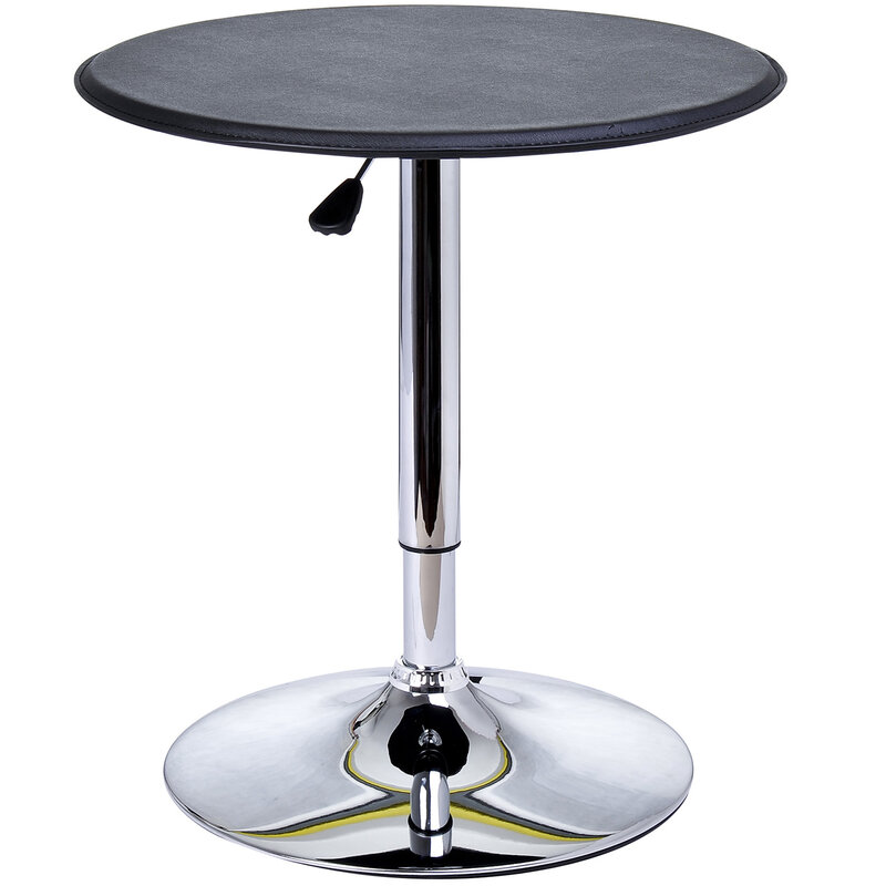 Homcom mesa de bar regulável em altura hildraulica pub vinilo negro altura 63 diametro