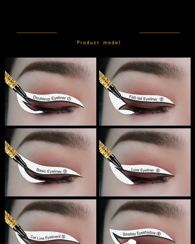 10Pcs Eye Makeup Stencils Winged Eyeliner Stencil Shapingเครื่องมือคิ้วEye Shadowแต่งหน้าแม่แบบเครื่องมือสติกเกอร์การ์ด