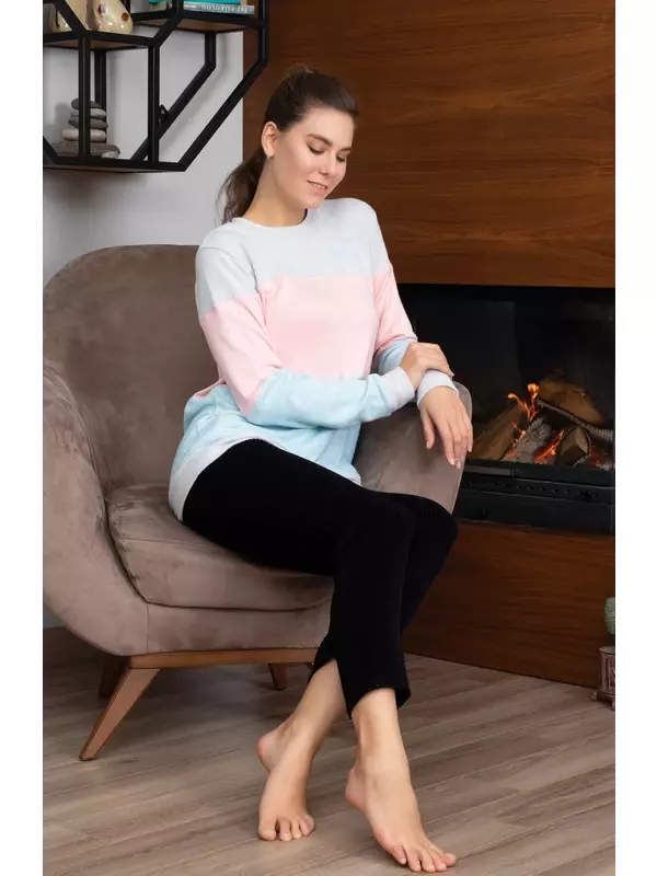 Damska sweter tkanina termiczna miękka ciepła bluza żywe kolor moda elegancki wysokiej jakości zima jesień 2021