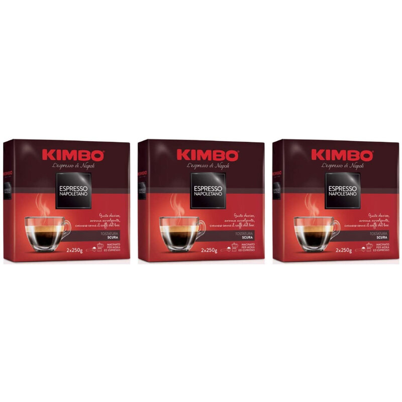 Kimbo kit di caffè macinato - (confezione da 3) - Espresso Napoletano