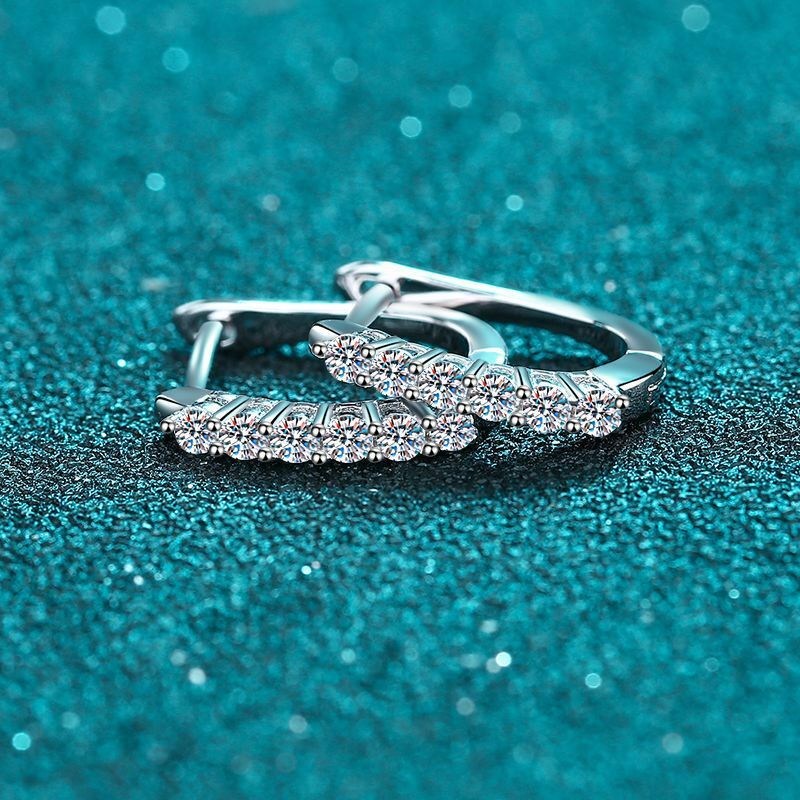KNOBSPIN 925 Sterling Silver Moissanite Earrings for Women Real D Color VVS1 Diamonds with GRA Certificate Huggie Hoop Earring