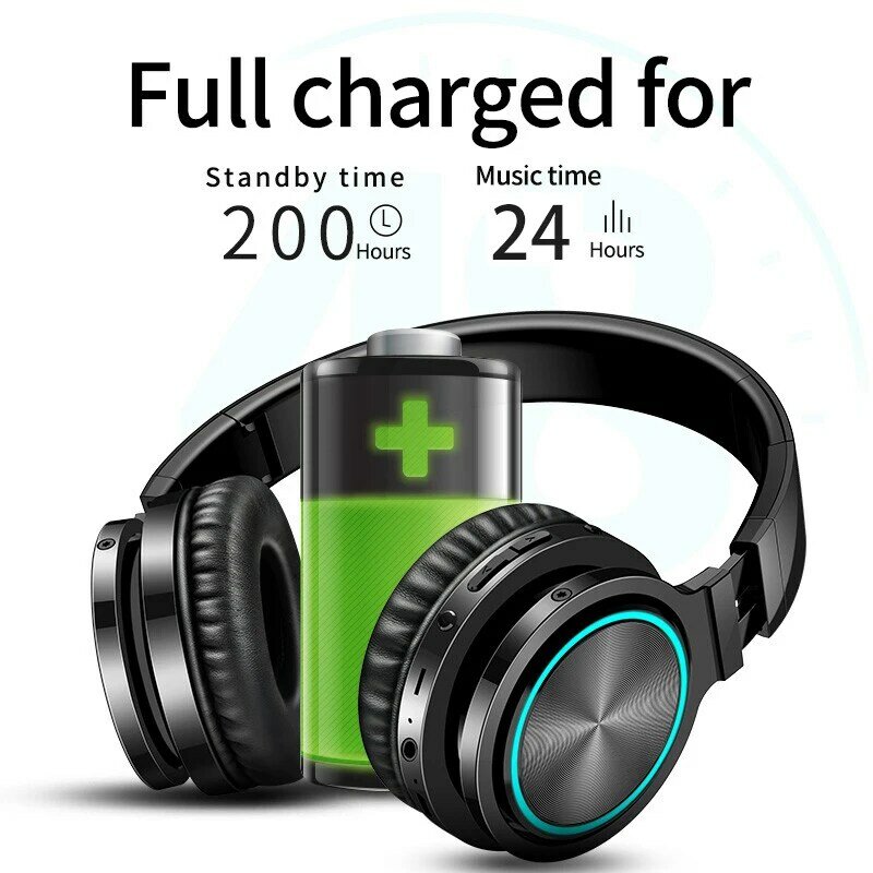 หูฟังไร้สายบลูทูธพร้อมไมโครโฟน3D Surround Stereo Bluetooth หูฟังไร้สายสำหรับแล็ปท็อปทีวีสำหรับสวิทช์