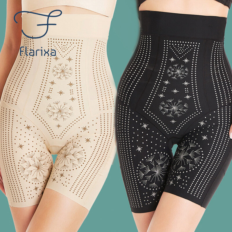 Flarixa Seamless Women's Shorts High Waist Strong Flat Belly Panties Slimming Underwear Breathable Boxer Briefs Safety Shorts