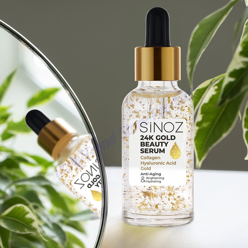 Sinoz 24K Gold Beauty Serum 30 Ml Collagen Hyaluronic Acid Anti-Aging Brightening Moisturizer