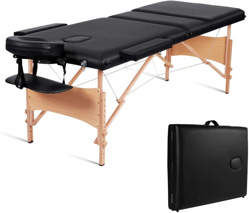 Table de Massage professionnelle Portable, lit de SPA, pour le visage, traitement des cils, hauteur réglable, 3 sections