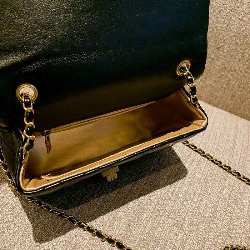 크로스 바디 휴대 전화 가방 스퀘어 가방 패션 어깨 가방 성격 장식 체인 크로스 바디 휴대 전화 가방