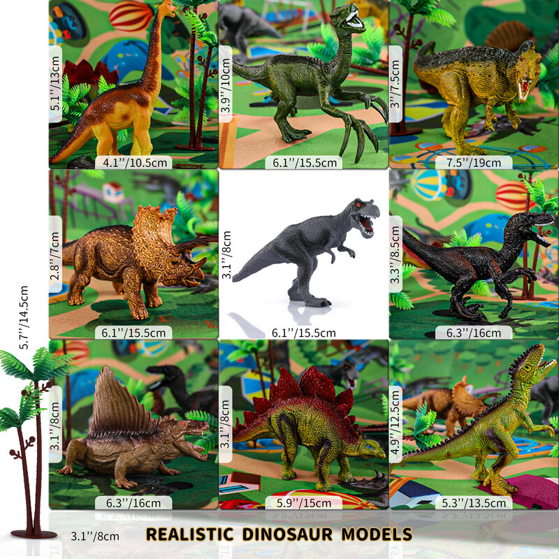 Jurassic Dino Dinosaurs Toy Animal Jungle Set T Rex Dinosaur Excavation Educational Boys Children Toys for Kids 2 to 4 Years Old