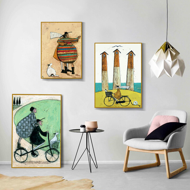 Póster abstracto de amor familiar escandinavo, pintura en lienzo, arte de pared, impresiones, sala de estar imagen para, dormitorio, decoración del hogar