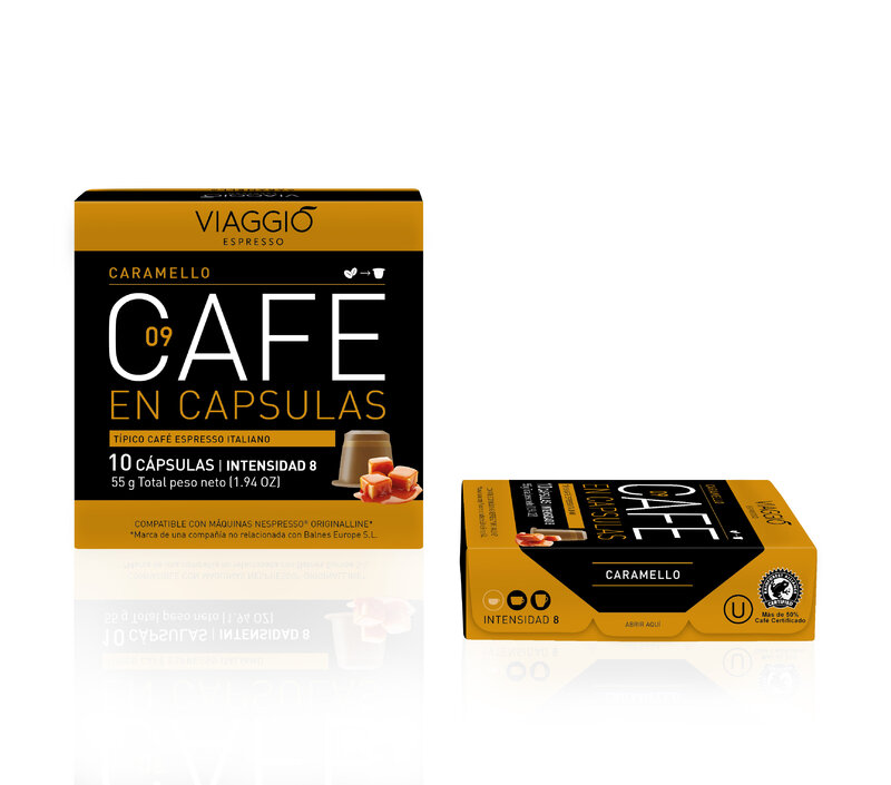 VIAGGIO ESPRESSO - 120 Cápsulas de Café Compatibles con Máquinas Nespresso (CARAMELLO)