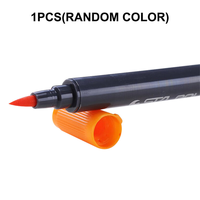 수성 마커 소프트 헤드 더블 헤드 수채화 페인트 펜 컬러 펜 손으로 그린 쓰기 브러쉬 1PCS