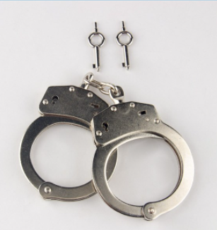 Профессиональные хромированные никелированные стальные наручники используют 2 ключа двойной замок эротические аксессуары Новинка в коробке 286 г