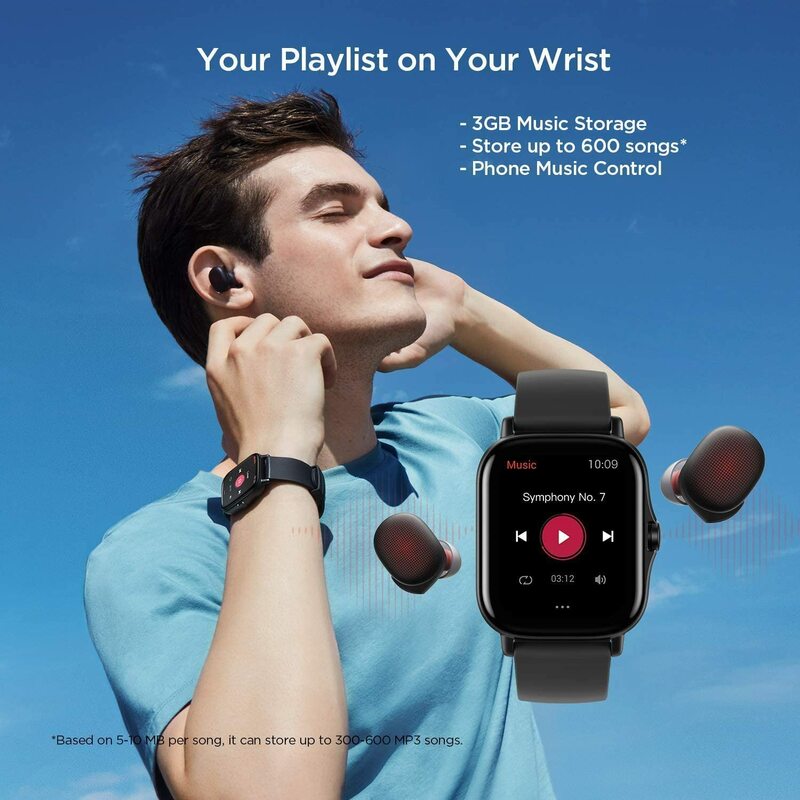 Smart watch impermeabile Amazfit GTS 2 fino a 5atm, schermo AMOLED, 11 modalità Sport, controllo della frequenza cardiaca