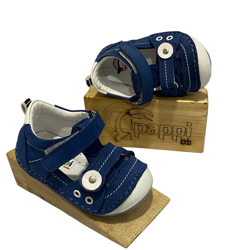 Pappikids modelo (0132) menino primeiro passo sapatos de couro ortopédico