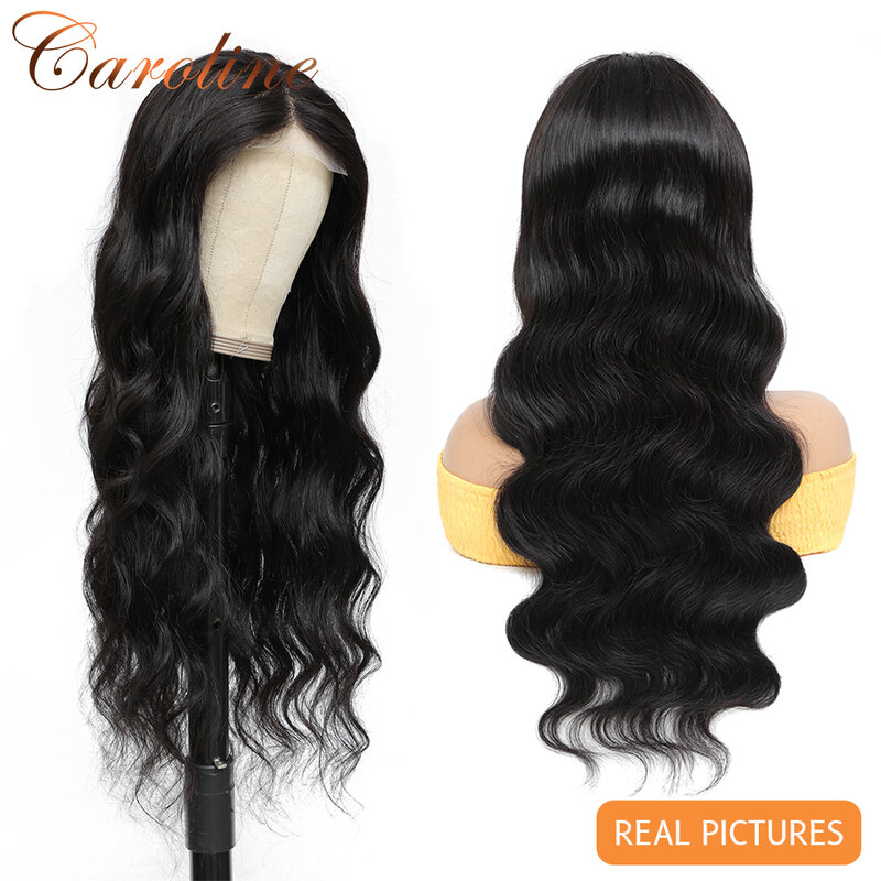 Perruque Lace Front Wig Body Wave brésilienne, cheveux naturels, 5x5 HD, perruque Lace Closure Wig transparente, pour femmes