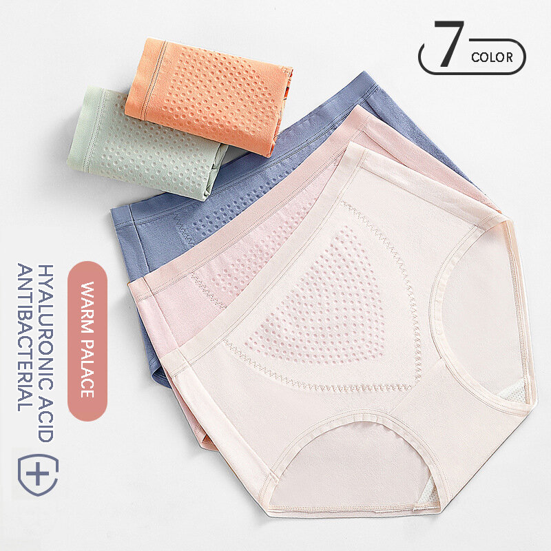 Flarixa-bragas menstruales cálidas para mujer, bragas de algodón puro de cintura media sin costuras, anión, magnetoterapia, ropa interior antibacteriana