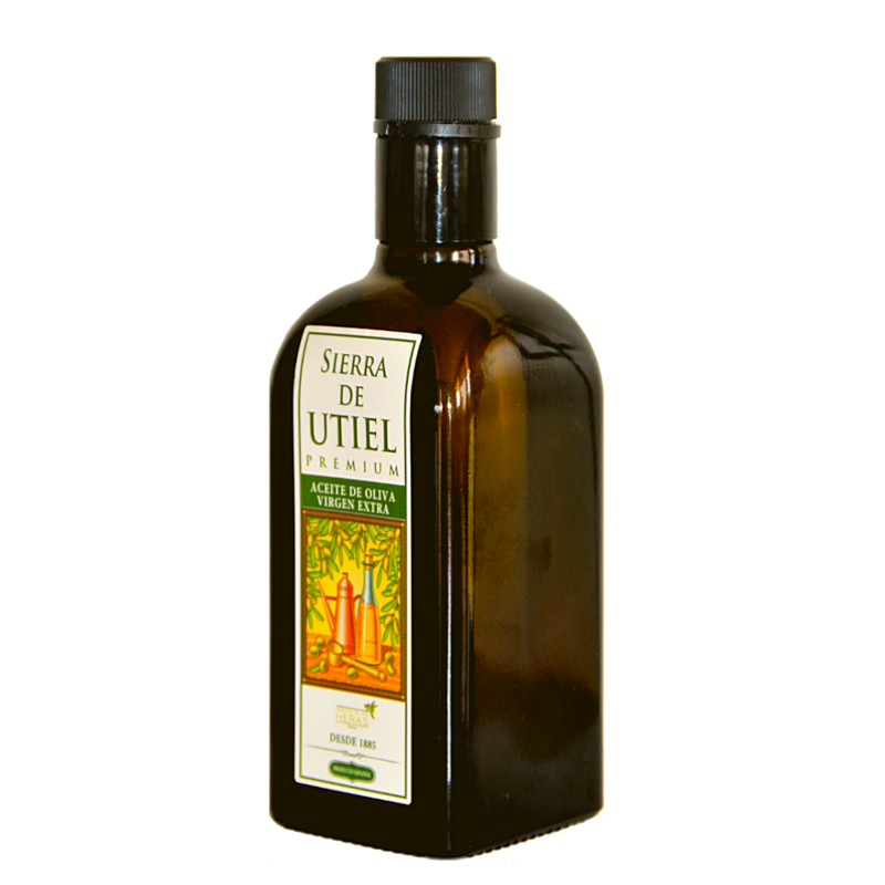 Sierra de Utiel - Olio di oliva Vergine Extra Premium - Bottiglia 500 ml (6 unità) - Prodotto Naturale Origine Spagna