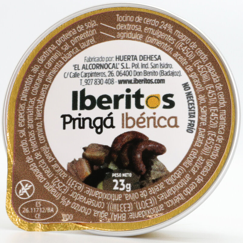 IBERITOS-tray Pringa Iberica 18x23g monodose in each tray-tray 18x25g PRINGA
