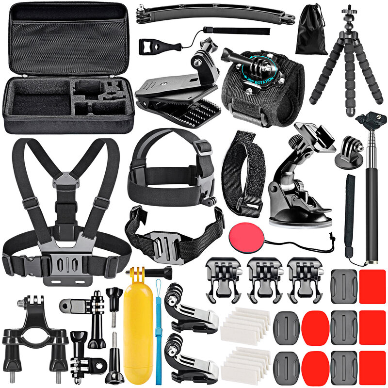 Neewer – Kit d'accessoires pour caméra, appareil pour action et reportage, pour GoPro Hero 8 Max 7 6 5 4 Black GoPro Session 2018 Fusion, DJI, Akaso, Apeman, Campark, SJCAM